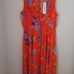 Calvin Klein Floral Print Sheer Sleeveless Surplice Neckline Wrap Midi Dress Photo 2