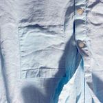 Orvis M Light Blue Linen-Blend Short Sleeve Button-Up Shirt Photo 2