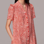 Whistles Red Rosalie Woodland Animal Dress women's 4 artsy domaine bold summer Photo 0
