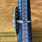 Natural White Buffalo Sterling Silver Cocktail Ring Size 8 Photo 6