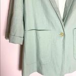 Habitual  Nat boxy linen blend blazer in sky gray Photo 5