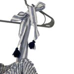 Old Navy  Women's Size Large Blue Striped Boho Embroidered‎ Top Photo 3