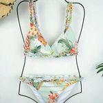 Lost + Wander  Off to Makai Tropical Print Ruffle Bikini Set Swimwear Swimsuit Photo 0
