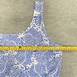 Gingy Made In USA XL Blue Abstract Print Heavyweight Nylon V Neck Shift Dress Photo 6