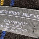 Geoffrey Beene CASHME RED PLAID FRINGE ITALIAN MADE SCARF 60”x13” Photo 3