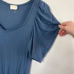 Nation Ltd Womens Thea Sweetheart puff sleeve Blue Smocked Waist Maxi Dress M Photo 4