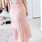 Faithfull the Brand Faithful the Brand Revolve Maple Pink Plaid Cut Out Midi Dress Photo 1
