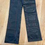 The Kript Dolls Kill -  Kalki Vegan Leather Pants with Circular Top Stitching Photo 4