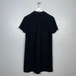 James Perse Women 3 L Black Shirt Dress Pullover Collared 4 Button Front Pocket Photo 5