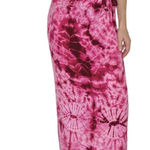 Vintage Y2K Pink Magenta Tie Dye Hippie Festival Wrap Maxi Skirt Photo 0