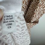 Old Navy  Animal Printed Linen Blend Mini Shift Dress Size 2X Neutral Boho Resort Photo 8