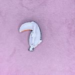 466. Vintage Metal Toucan Bird Brooch Animal Orange Photo 2