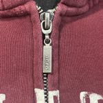 Aeropostale Y2K Puff Print Embroidered Spell Out Zip Up Hoodie Womens L Maroon Photo 5