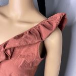 Cider NWT Ruffle Button Up Knotted Cropped Tank Top Brown Size Small Photo 2