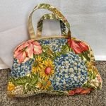 Vintage 70’s Floral Tote / Cosmetic Bag With Zipper Closure GVC Cottagecore Boho Green Photo 1