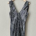 H:ours  metallic pleated cowl back dress Photo 0