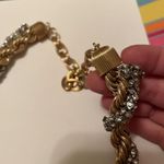 ZARA Beautiful Signed  runway fashion Rhinestone Look - Gold Tone Long Necklace Photo 7