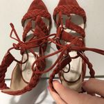 Revolve  RAYE Libby Heels Suede Woven Strap Size 7.5 Photo 3