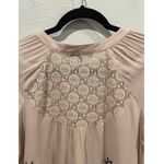 Anthropologie FIGUEROA AND FLOWER Embroidered 3/4 Sleeve Multicolor Floral Cream Blouse Photo 5