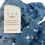 Manoush Mini Skirt Chambray Denim Embroidered Floral Zip Blue Size 42 US 8‎ Photo 6