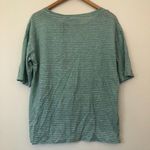 Nicole Miller NEW NWT Aqua Green White Stripe 100% Linen Boxy Short Sleeve Top S Photo 8