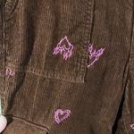 PacSun Brown Embroidered Hearts Corduroy Elastic Waist Cargo Skater Pants Size M Photo 6