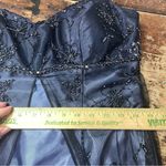 Betsy and Adam Vintage 90s Y2K Betsy Adam Prom Dress Gown Goth Fairy Beaded‎ Split Mesh Blue 8 Photo 10