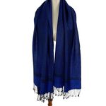 Pashmina  Blue Viscose Fringe Wrap Shawl Scarf Lightweight Soft Photo 1