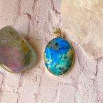 Marine Blue Dendritic Opal Sterling Pendant Blue Photo 4