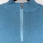 Cyrus  | Petite Medium Buttery Soft Blue Teal‎ Knit Pullover Sweater 1/4 Zip Warm Photo 3
