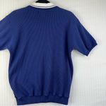 Blast Vintage Seashell Embossed Short Sleeve Polo Shirt Small Coastal Grandma Blue Photo 4