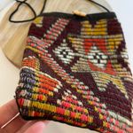 Indie Handmade Fabric Woven Weaved Southwestern Small Crossbody Bag Black Photo 9