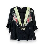 Vintage 90s Spencer Alexis boho kimono cardigan shrug top Black Photo 7