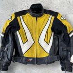 Women's Joe Rocket Padded Leather Biker Jacket Sz Small‎ Yellow Blaster Photo 0
