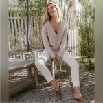 Jenni Kayne Boyfriend Alpaca Wool Knit Cardigan Sand Cream Off White Small Photo 1