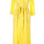 L'Agence NWT Cameron in Light Maize Yellow Linen Belted Maxi Shirt Dress XS Photo 4