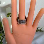 Vintage Statement Silver Beetle Bug Ring with AB Stones Photo 5