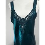 Dantelle Vintage Satin Emerald Green Slip Dress Lace Trim Lingerie Nightie Dentelle Med Photo 1