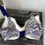 Soma  Blue & Tan Paisley Print Vanishing Back Full Coverage Underwire Bra 36DD Photo 1