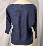 Market & Spruce Navy Cable Knit Dolman Sweater Small Cashmere Blend Boat Neck Photo 4