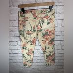 Current/Elliott Floral Print Cream Pink Cropped Ankle Skinny Jeans size 27 Photo 2