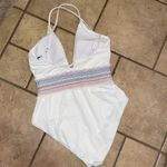 Bar III Bar lll White Smocked Plunging One-Piece Swimsuit Photo 2