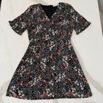 Rokoko Floral Short Sleeve Wrap Dress Womens Large Blue VNeck Zipper Back Summer Photo 0