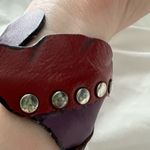 Leather studded cuff bracelet multi colored Red Photo 7
