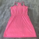 Aeropostale  Solid Pink Sequined Tank Dress Racerback Size Medium Mini Photo 1