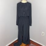 Ramy Brook Lea Crinkle Wide Leg Jumpsuit in Navy Photo 6
