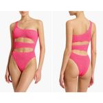 Bond Eye Rico Pink One Shoulder Cut Out One Piece Crinkle Swimsuit One Size Photo 1
