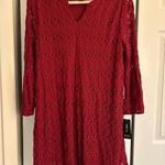 Style & Co Deep Scarlet Lace Dress | Size Large NWT Elegant & Flattering Photo 7