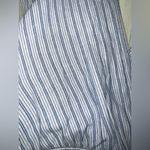 American Eagle  stripe linen ruffle deep v neck mini dress womens XL preppy Photo 3