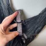 Victoria's Secret  Lace & Chiffon Pleated Babydoll Chemise Black Size‎ L Photo 4